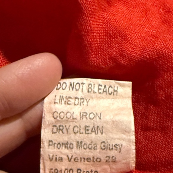 Giusy Women’s Dress Red 100% Linen Tiered Short Sleeve Shift, size XL - Picture 10 of 10